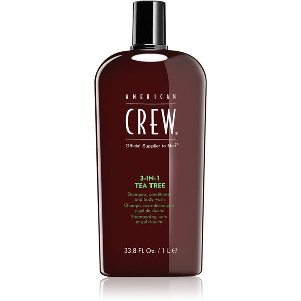 American Crew American Crew Hair & Body 3-IN-1 Tea Tree šampon, balzam in gel za prhanje 3v1 za moške 1000 ml