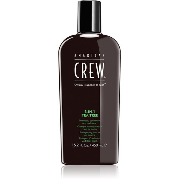 American Crew American Crew Hair & Body 3-IN-1 Tea Tree šampon, balzam in gel za prhanje 3v1 za moške 450 ml