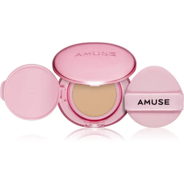 AMUSE AMUSE Dew Power Vegan Cushion dolgoobstojni tekoči puder v gobici za posvetlitev in zgladitev kože odtenek 03 Honey 15 g