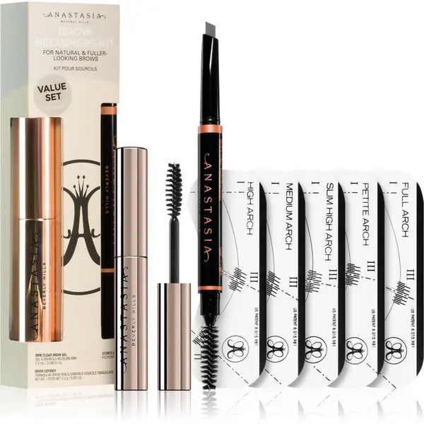 Anastasia Beverly Hills Anastasia Beverly Hills Brow Beginners Kit set za obrvi odtenek Ebony