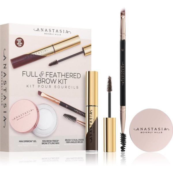 Anastasia Beverly Hills Anastasia Beverly Hills Full & Feathered Kit Dark Brown set za obrvi 12