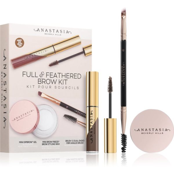 Anastasia Beverly Hills Anastasia Beverly Hills Full & Feathered Kit Soft Brown set za oblikovanje obrvi 12