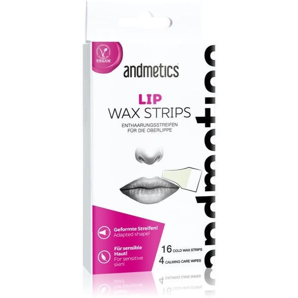 andmetics andmetics Wax Strips Lip voskasti depilacijski trakovi za zgornjo ustnico 16 kos