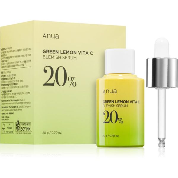 Anua Anua Green Lemon Vita C Blemish Serum posvetlitveni serum z vitaminom C za problematično kožo, akne 20 ml