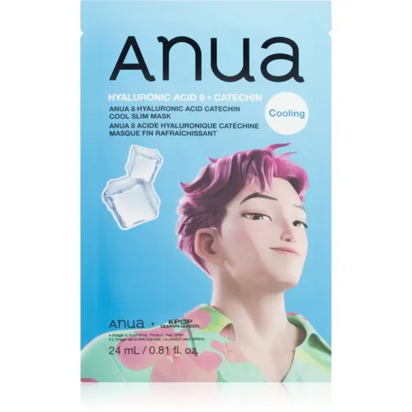 Anua Anua K-Pop Demon Hunters Hyaluronic Acid 8 + Catechin vlažilna tekstilna maska s hladilnim učinkom 23 ml