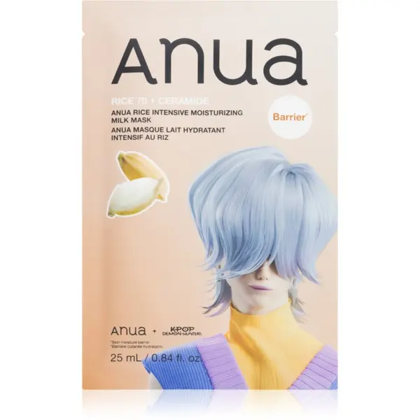 Anua Anua K-Pop Demon Hunters Rice 70 + Ceramide negovalna maska iz platna za krepitev kožne pregrade 25 ml