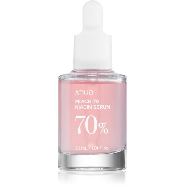 Anua Anua Peach 70% Niacin Serum posvetlitveni in vlažilni serum za razširjene pore in gube 30 ml