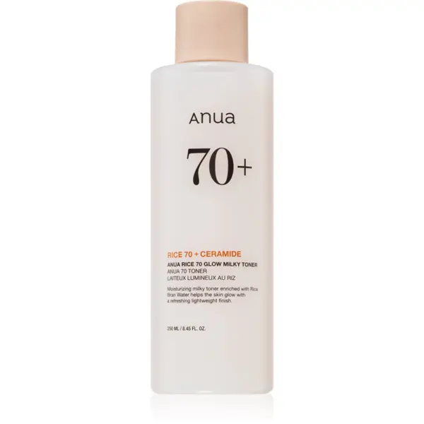 Anua Anua Rice 70+ Glow Milky Toner vlažilni tonik za osvetlitev kože 250 ml