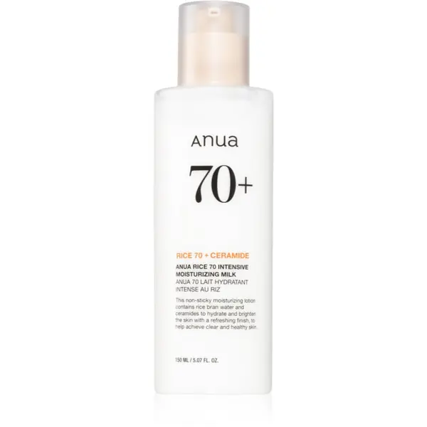 Anua Anua Rice 70 Intensive Moisturizing Milk vlažilno mleko za osvetljevanje za obraz 150 ml