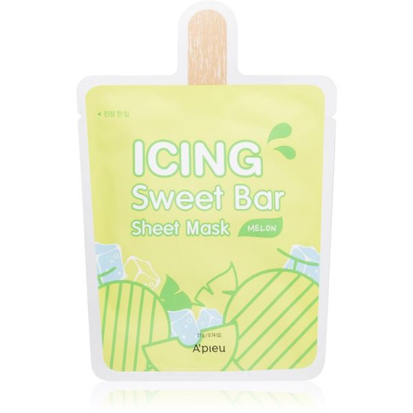 A’pieu A’pieu Icing Sweet Bar Mask Melon pomirjevalna tekstilna maska 21 g