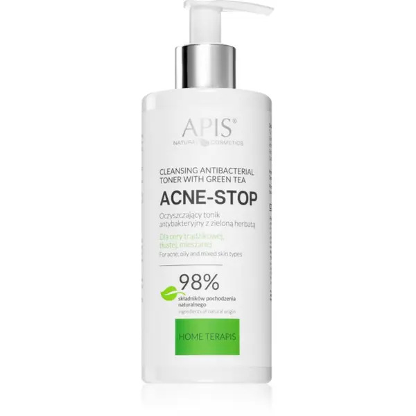 Apis Natural Cosmetics Apis Natural Cosmetics Acne-Stop Home TerApis pomirjajoči čistilni tonik za mastno in problematično kožo 300 ml