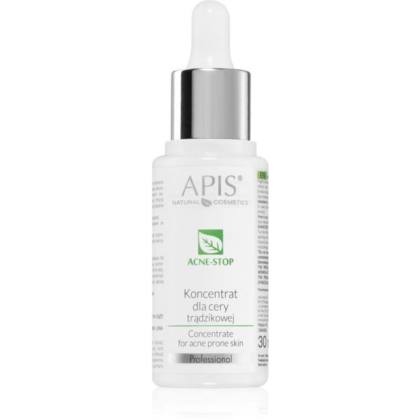 Apis Natural Cosmetics Apis Natural Cosmetics Acne-Stop Professional koncentrat za mastno k aknam nagnjeno kožo 30 ml