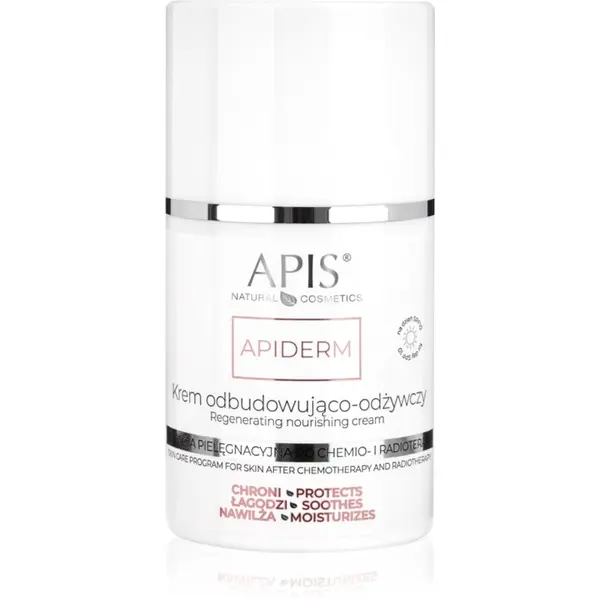 Apis Natural Cosmetics Apis Natural Cosmetics Apiderm dnevna krema za obnovitev in hranjenje kože obraza SPF 10 50 ml