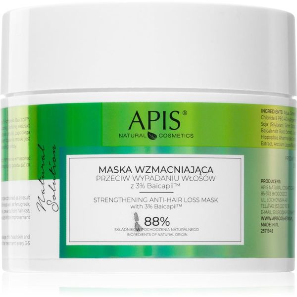 Apis Natural Cosmetics Apis Natural Cosmetics Natural Solution 3% Baicapil maska za okrepitev las za oslabljene lase, ki so nagnjeni k izpadanju 200 ml