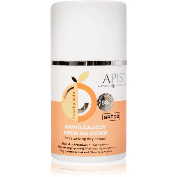 Apis Natural Cosmetics Apis Natural Cosmetics Peachy Skin dnevna krema z vlažilnim učinkom SPF 20 50 ml