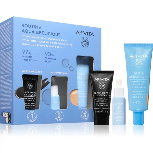 Apivita Apivita Aqua Beelicious Hydrating & Natural Coverage Routine Set set za osvetljevanje kože in hidratacijo