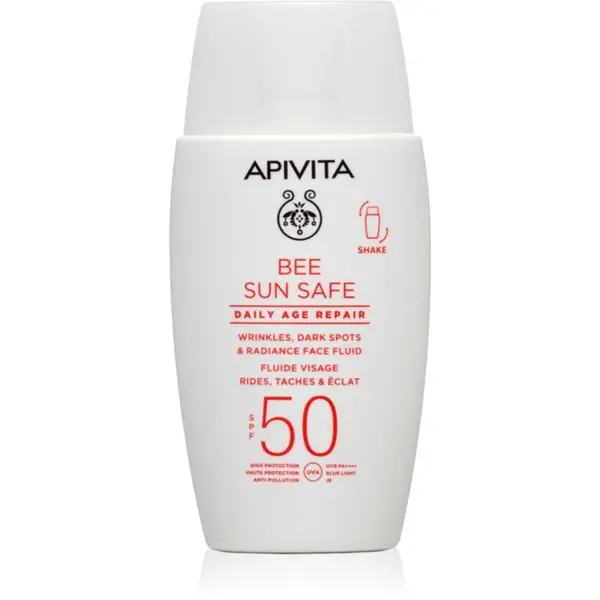 Apivita Apivita Bee Sun Safe Daily Age Repair Fluid SPF50 zaščitni fluid proti gubam SPF 50 50 ml