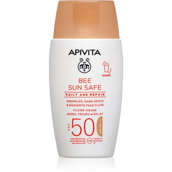 Apivita Apivita Bee Sun Safe Daily Age Repair Tinted Fluid SPF50 tonirana zaščitna krema SPF 50 50 ml