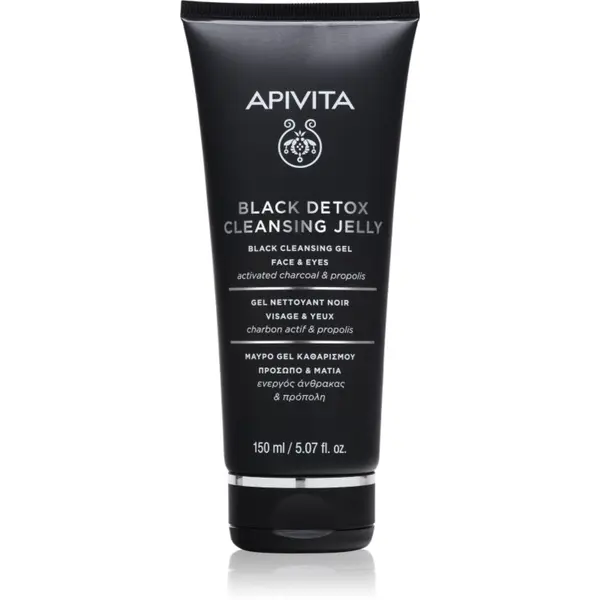 Apivita Apivita Cleansing Black Detox Cleansing Gel čistilni gel z aktivnim ogljem za obraz in oči 150 ml
