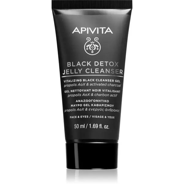 Apivita Apivita Cleansing Black Detox Jelly Cleanser čistilni gel z aktivnim ogljem 50 ml