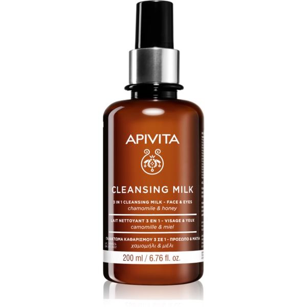 Apivita Apivita Cleansing Chamomile & Honey čistilno mleko 3 v 1 za obraz in oči 200 ml