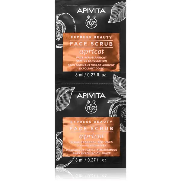 Apivita Apivita Express Beauty Apricot nežen piling za obraz 2x8 ml