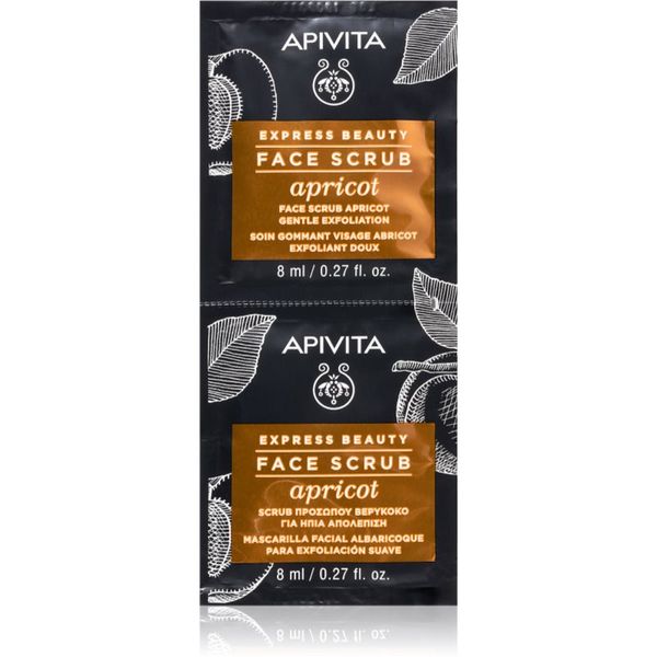 Apivita Apivita Express Beauty Apricot nežni čistilni piling za obraz 2 x 8 ml