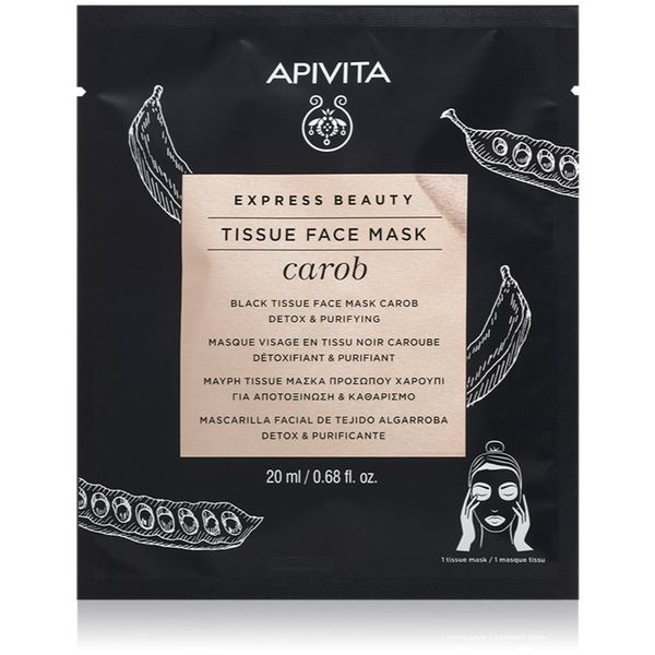 Apivita Apivita Express Beauty Carob maska iz platna z razstrupljevalnim učinkom
