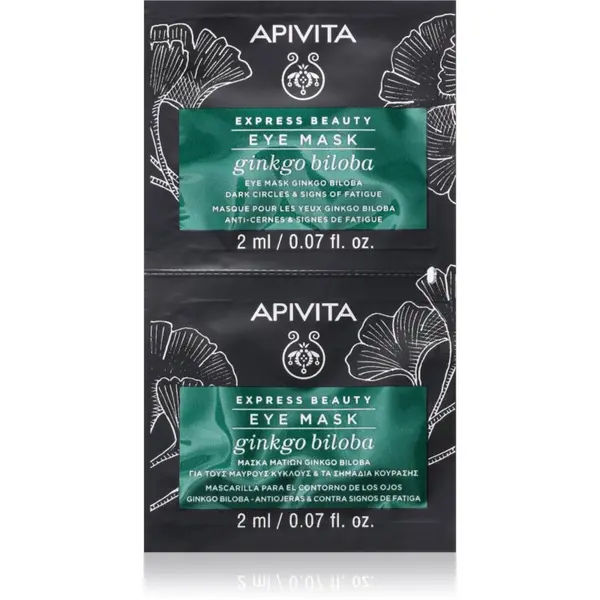 Apivita Apivita Express Beauty Eye Mask Gingko Biloba maska za predel okoli oči proti temnim kolobarjem 2x2 ml