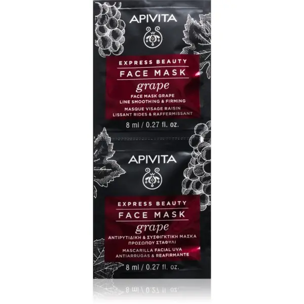 Apivita Apivita Express Beauty Grape učvrstitvena maska za obraz 2x8 ml