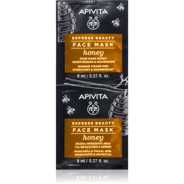 Apivita Apivita Express Beauty Honey vlažilna in hranilna maska za obraz 2 x 8 ml