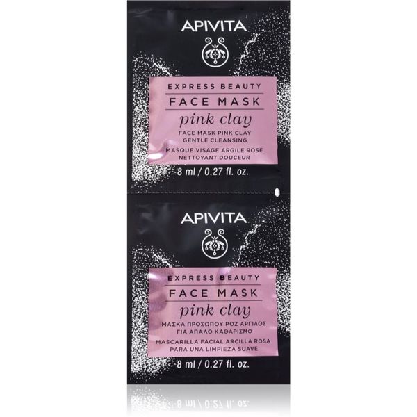 Apivita Apivita Express Beauty Pink Clay čistilna maska za obraz 2x8 ml