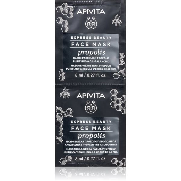 Apivita Apivita Express Beauty Propolis črna čistilna maska za mastno kožo 2 x 8 ml