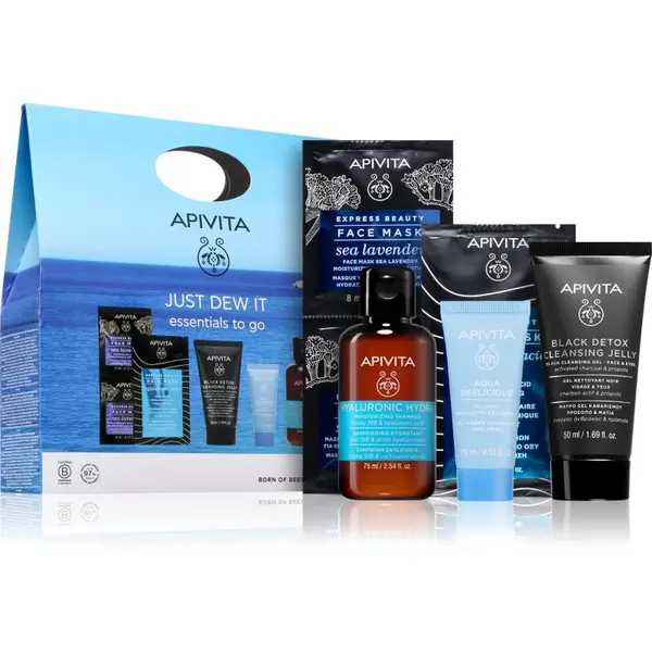 Apivita Apivita Just Dew It Set potovalni set za kozmetiko za intenzivno vlažnost