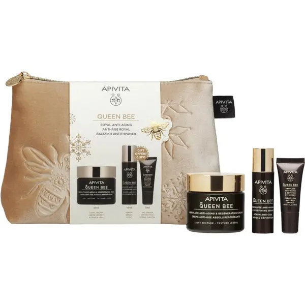 Apivita Apivita Queen Bee Gift Pouch (with Light Cream) darilni set proti staranju kože