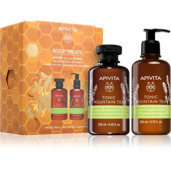 Apivita Apivita Tonic Mountain Tea Shower Gel & Body Milk Set božični darilni set
