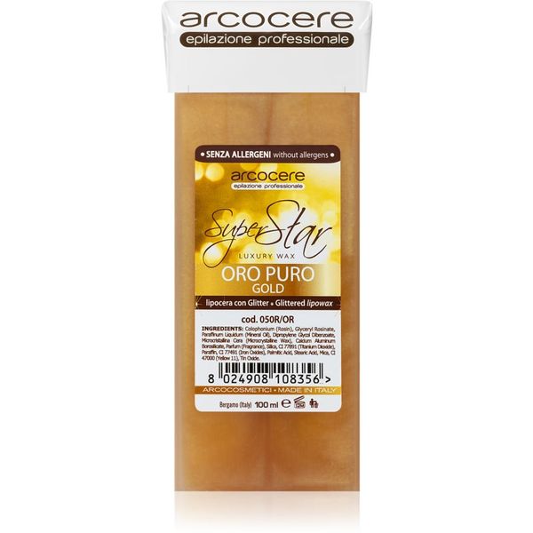 Arcocere Arcocere Professional Wax Oro Puro Gold epilacijski vosek z bleščicami nadomestno polnilo 100 ml