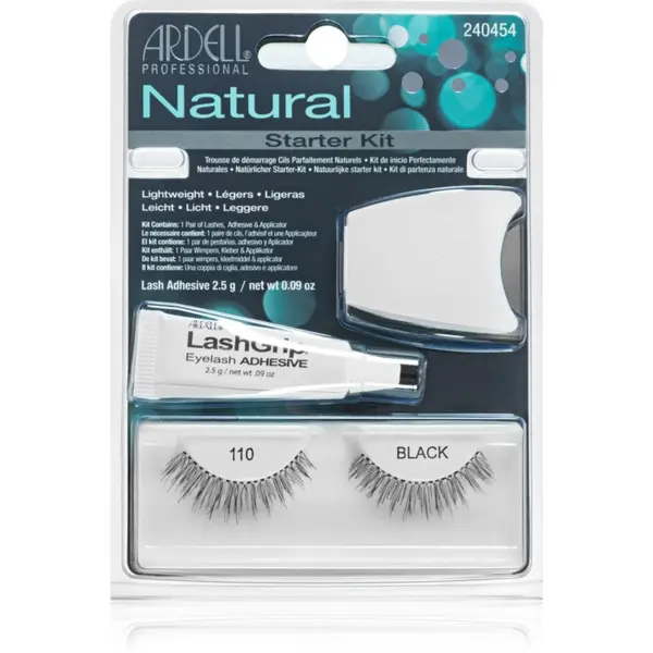 Ardell Ardell Natural lepilne trepalnice z lepilom 110 Black 4 kos