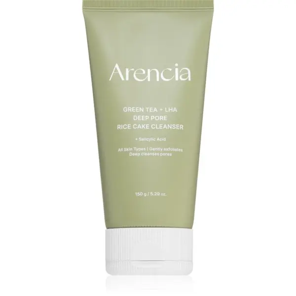 Arencia Arencia Green Tea + LHA Deep Pore Rice Cake Cleanser globoko čistilni gel z regeneracijskim učinkom 150 g