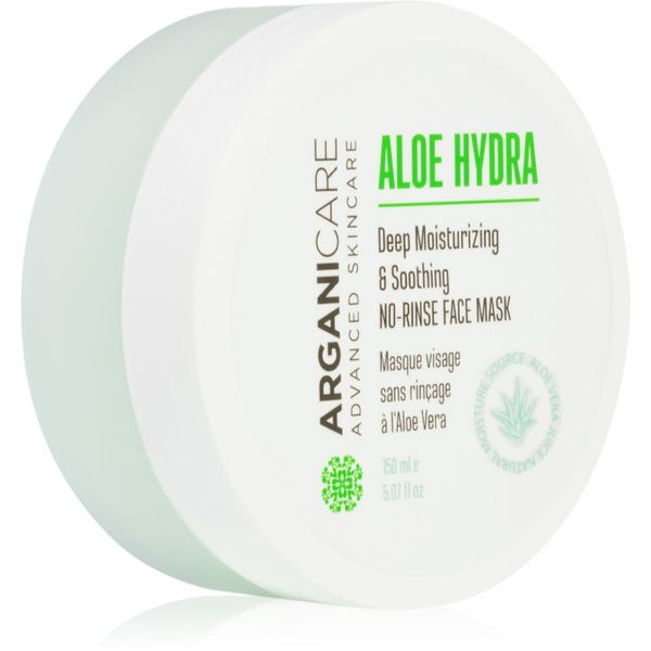 Arganicare Arganicare Aloe Hydra No-Rinse Face Mask globinsko vlažilna maska s pomirjajočim učinkom 150 ml