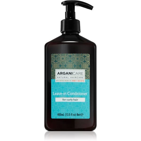 Arganicare Arganicare Argan Oil & Shea Butter Leave-In Conditioner balzam brez spiranja za kodraste lase 400 ml