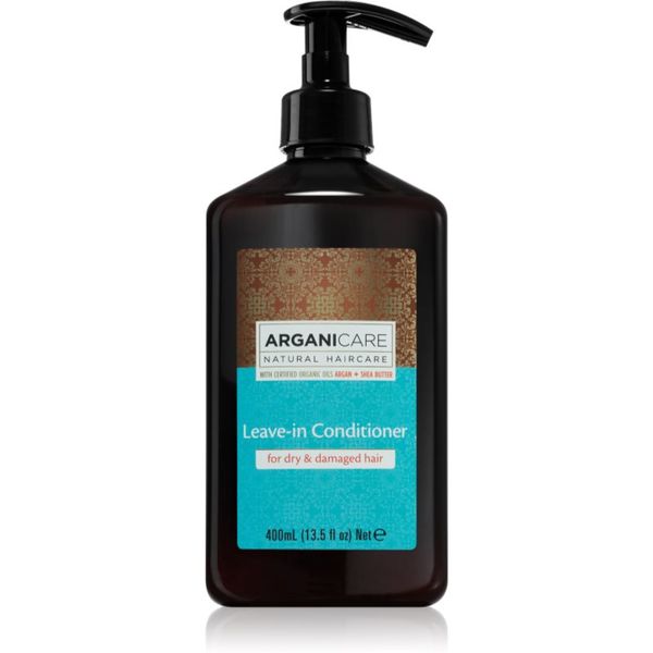 Arganicare Arganicare Argan Oil & Shea Butter Leave-In Conditioner balzam brez spiranja za suhe in poškodovane lase 400 ml