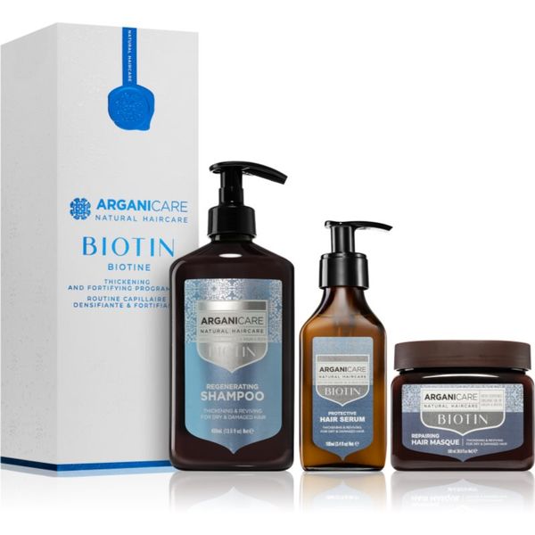 Arganicare Arganicare Biotin Thickening and Fortifying Program Set darilni set(za obnovitev gostote las)