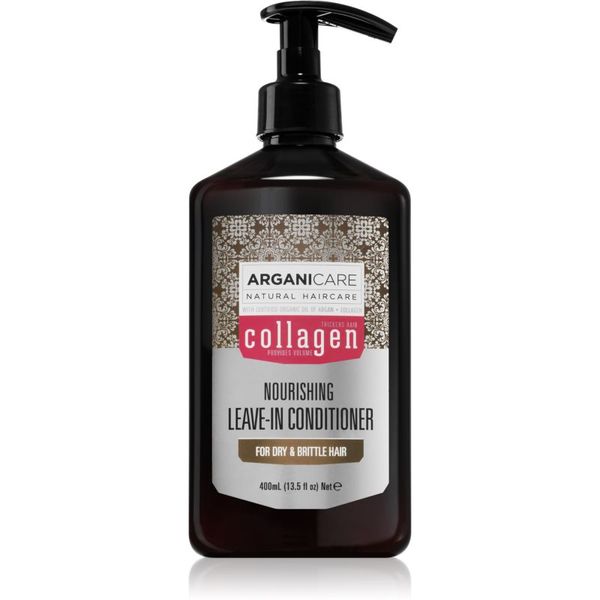 Arganicare Arganicare Collagen Nourishing Leave-In Conditioner balzam brez spiranja za krhke lase 400 ml
