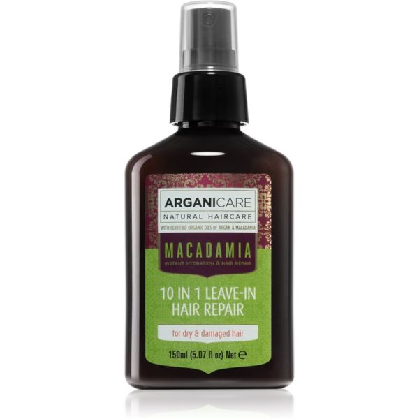 Arganicare Arganicare Macadamia 10 In 1 Leave-In Hair Repair nega brez spiranja za suhe in poškodovane lase 150 ml