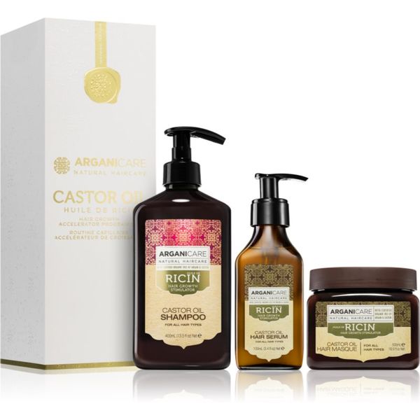 Arganicare Arganicare Ricin Hair Growth Accelerator Program Set darilni set(za pospeševanje rasti las)