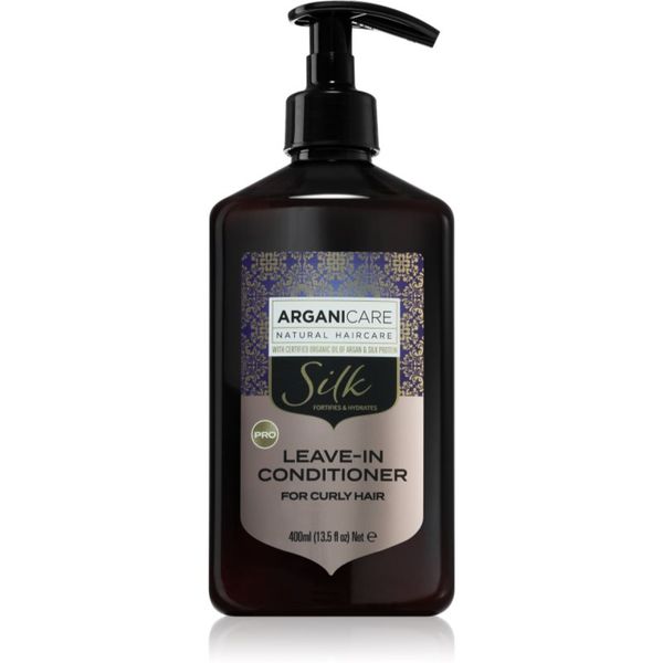 Arganicare Arganicare Silk Protein Leave-In Conditioner balzam brez spiranja za kodraste lase 400 ml