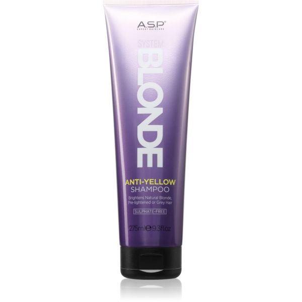 ASP ASP System Blonde Anti-Yellow osvetljevalni šampon za blond in sive lase 275 ml
