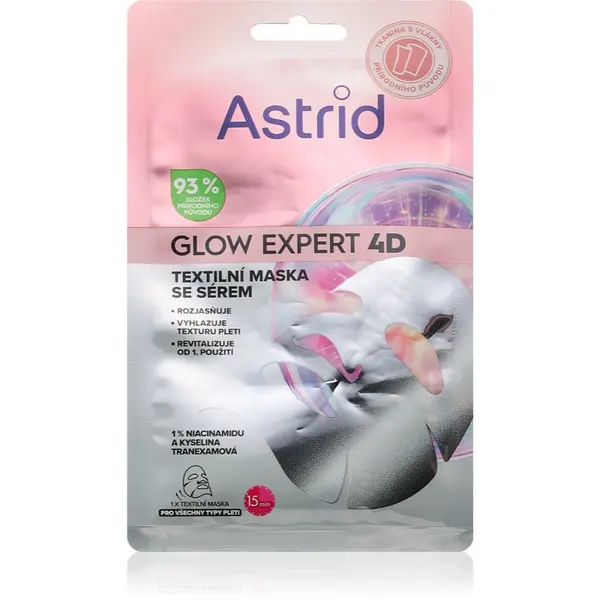 Astrid Astrid Glow Expert maska iz platna za posvetlitev in zgladitev kože 1 kos