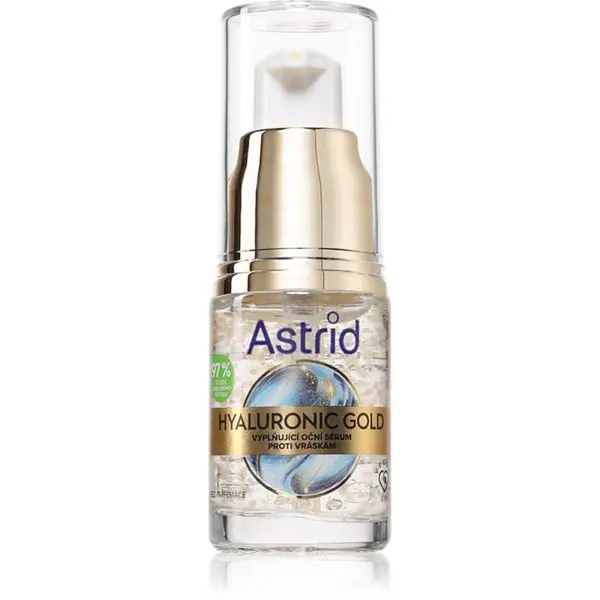 Astrid Astrid Hyaluronic Gold lifting serum za predel okoli oči z niacinamidom 15 ml